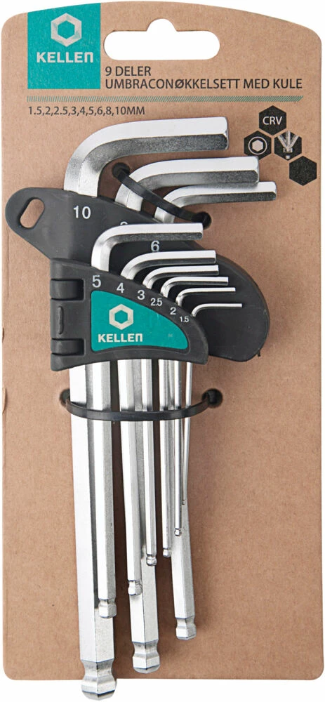 Kellen Sekskantnøkkelsett 9 Deler 1 Kellen Sekskantnøkkelsett 9 Deler