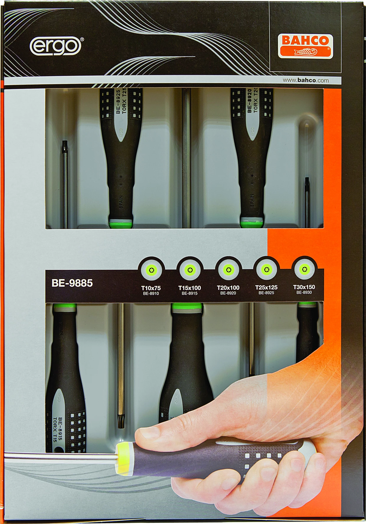 Bahco BE-9885 Skrutrekkersett 5 Stk 1 Bahco BE-9885 Skrutrekkersett 5 Stk