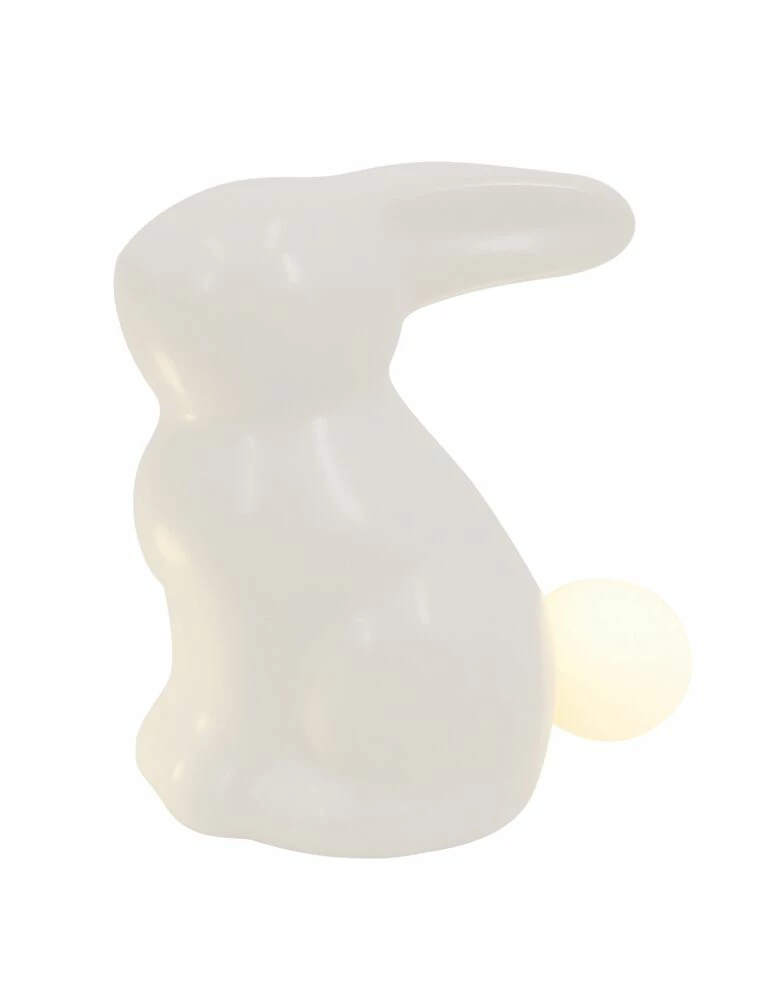 NORD Porselenskanin Liten Med LED-lys I Halen 1 NORD Porselenskanin Liten Med LED-lys I Halen