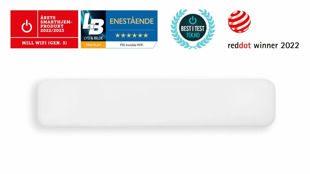 Mill Invisible WiFi Gen 3 Panelovn 1000W 2 Mill Invisible WiFi Gen 3 Panelovn 1000W - Bilde 2