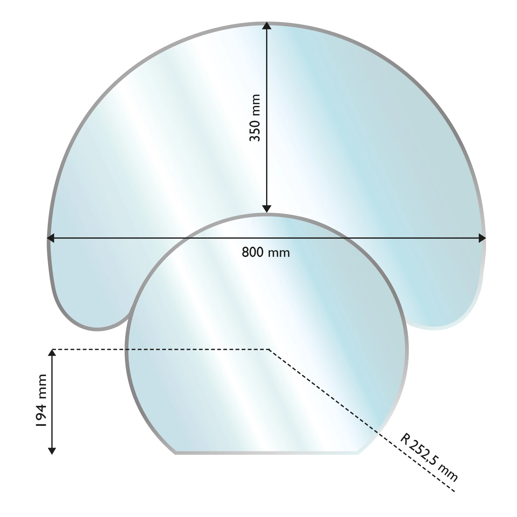 Aduro Glassgulvplate, Halvmåne Inkl Bunnplate 1 Aduro Glassgulvplate, Halvmåne Inkl Bunnplate